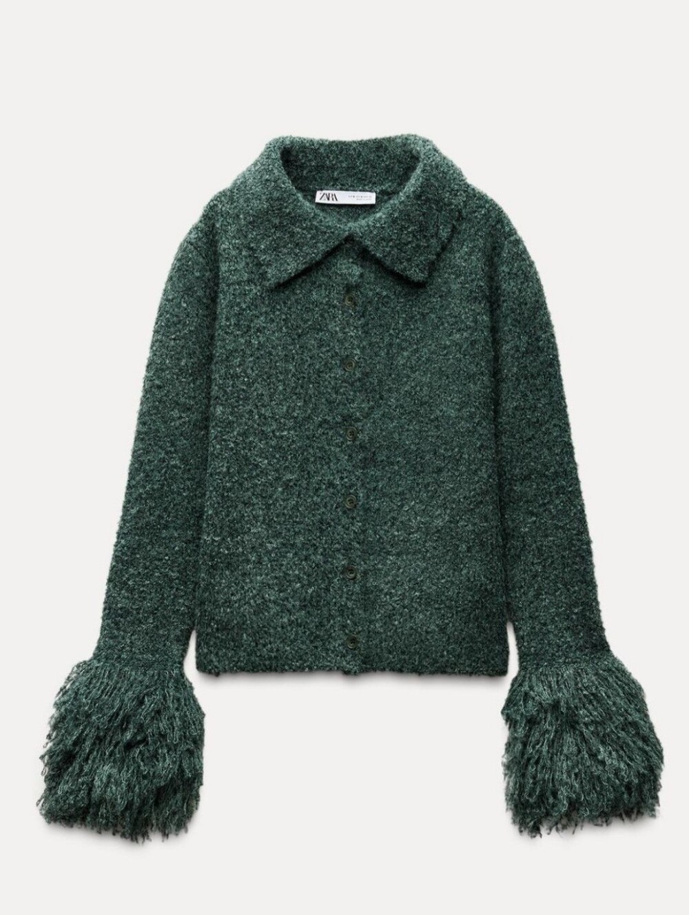 Zara Fringed Sleeve Knit Jacket
